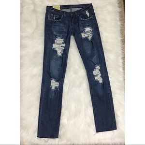 Machine Brand Fray Jeans Waist 28”